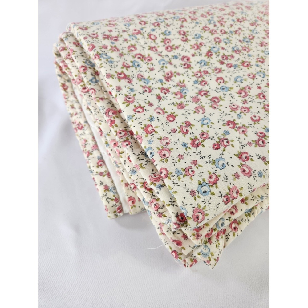 Vtg Springmaid Bedspread Quilted Comforter Rounded Single Double Fabric Material